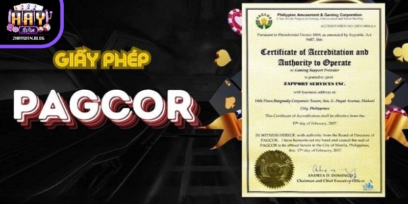 Giới thiệu Haywin vận hành dưới sự giám sát của cơ quan PAGCOR