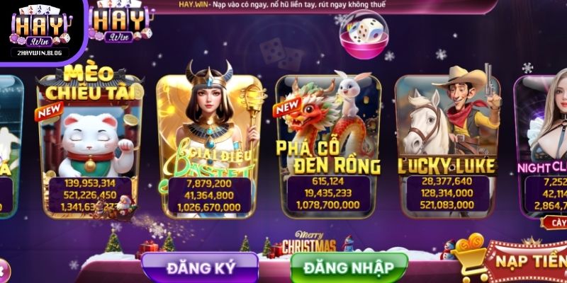 Haywin cung cấp hơn 500 tựa game slots đa dạng, từ cổ điển đến hiện đại